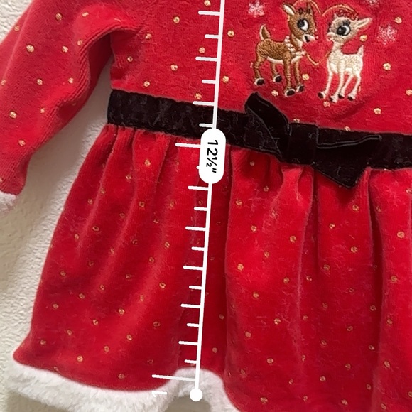 4/$20 Baby girl Rudolph the Red Nose Reindeer Christmas dress - Picture 6 of 9